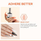 modelones Gel Nail Polish Base Coat, 15 ML 2026 Upgraded Formula Clear High - Image 2