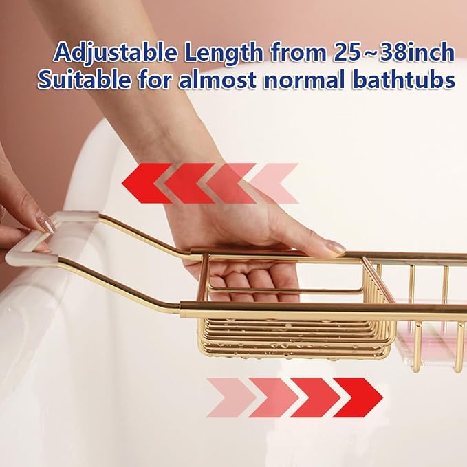 BESTHLS Bathtub Tray Caddy for Luxury Bath Expandable Extra Wide Bath Tub Tray - Image 5