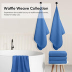 HOMEXCEL Waffle Bath Towels 4 Pack, Premium Microfiber Beach Towels, Ultra Soft - Image 5