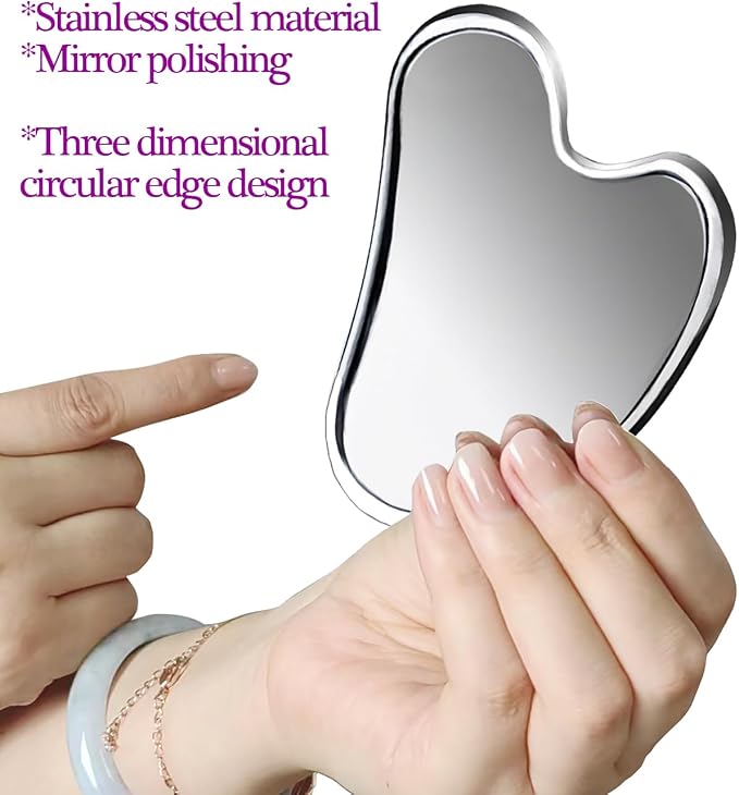 BYYDDIY Spherical Surface Stainless Steel Gua Sha Facial Tools, Metal Gua Sha - Image 7