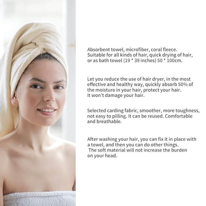 Microfiber Hair Towel Quick Dry Hair Towel Hair Drying Towels Suitable - Image 4