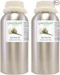 2 Bottles - 16 fl oz Tea Tree Essential Oil, Aluminum Bottle - GreenHealth by Greenals