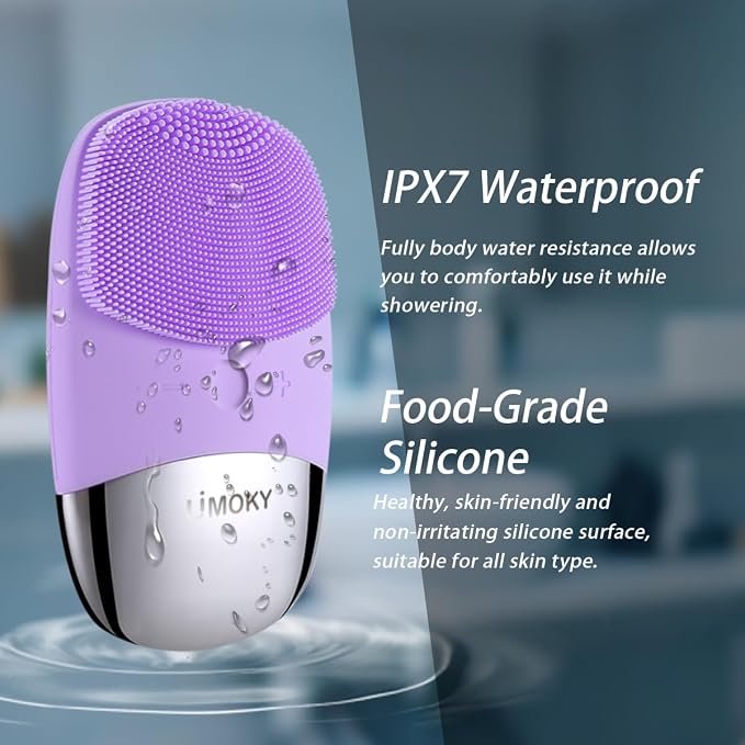 Facial Cleansing Brush, 3-in-1 Electric Silicone Face Scrubber, Vibrating - Image 6