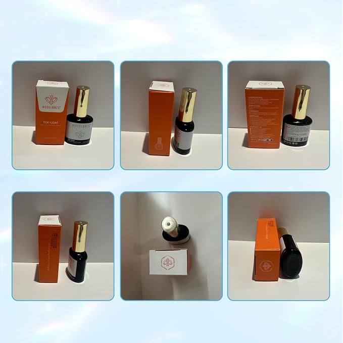 modelones Gel Top Coat, 15ml No Wipe Gel Nail Polish High Gloss Top Coat Shiny - Image 8