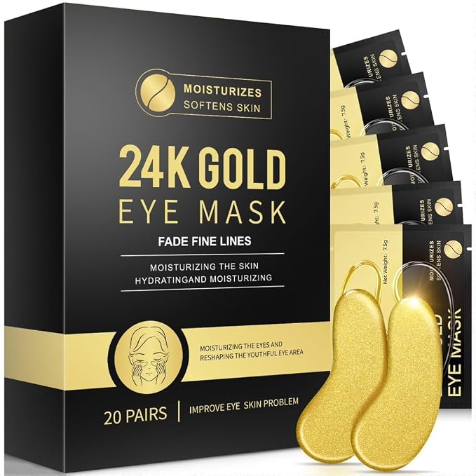 Under Eye Patches, 20 Pairs 24K Gold Eye Patches by feisou