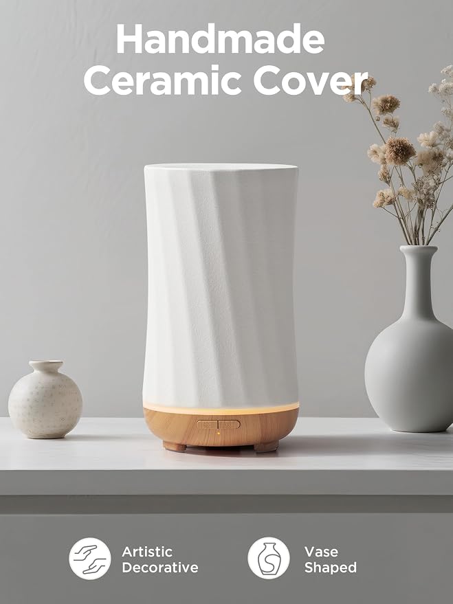 InnoGear 150ml Ceramic Oil Diffuser, Handcrafted Stone Essential Oil Diffuser - Image 2