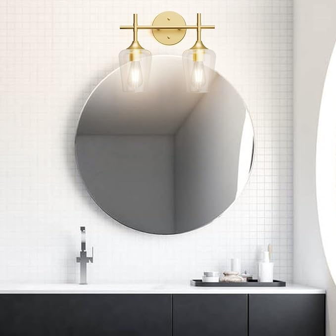 Ralbay Gold Bathroom Light Fixtures 2-Lights - Image 4