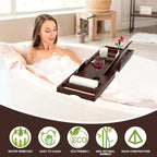 Premium Bamboo Bathtub Caddy Tray - Image 5
