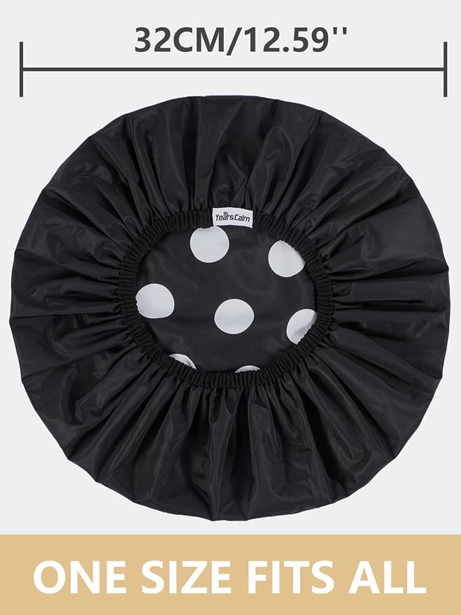 Years calm Shower Caps for Women Reusable Waterproof, Double Layer Waterproof - Image 3