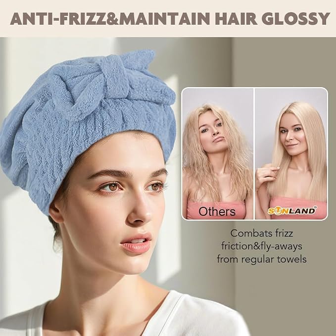 SUNLAND Large Microfiber Hair Drying Caps - Image 5