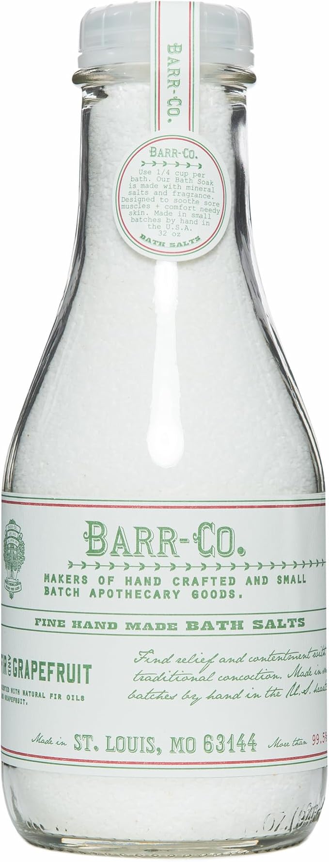 Barr-Co. Fir & Grapefruit Fine Hand Made Bath Salts, Woody & Citrus Bathing Salt by BarrCo