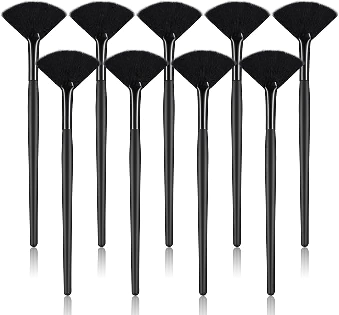 9 Pieces Facial Fan Mask Brushes, Soft Facial Applicator Brushes Tools by Maitys