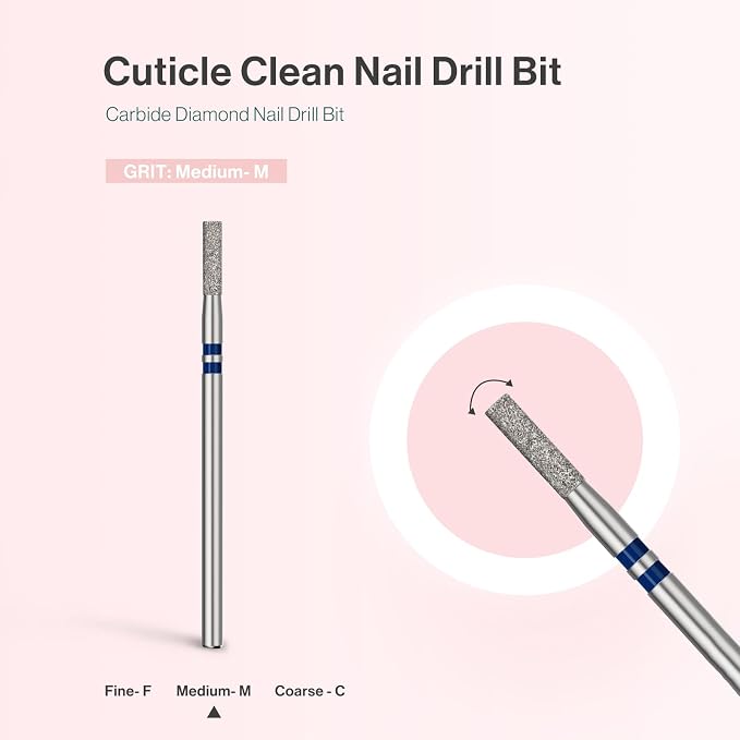 MelodySusie 2mm Barrel Shape Cuticle Clean Nail Drill Bit 3/32'', Professional - Image 4