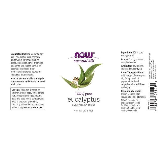 NOW Foods Eucalyptus Globulus Oil, 4 Fluid Ounce - Image 2