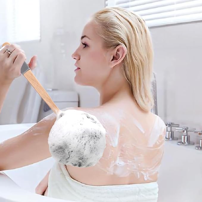 AmazerBath Shower Sponge Loofah Back Scrubber, PE Soft Mesh Loofah Body Scrubber - Image 5