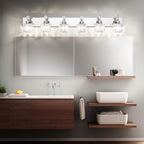 PRESDE Crystal 6 Light Bathroom Vanity Lights Chrom Bathroom Lights Fixtures - Image 3