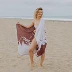 InfuseZen Turkish Towel with Mountain Landscape – 100% Organic Turkish Cotton - Image 6