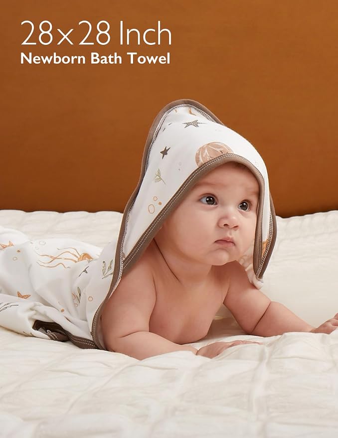 Momcozy Baby Towel with Hooded-2 Pack Soft Bath Towel Set-Shower Gifts or Bath - Image 6