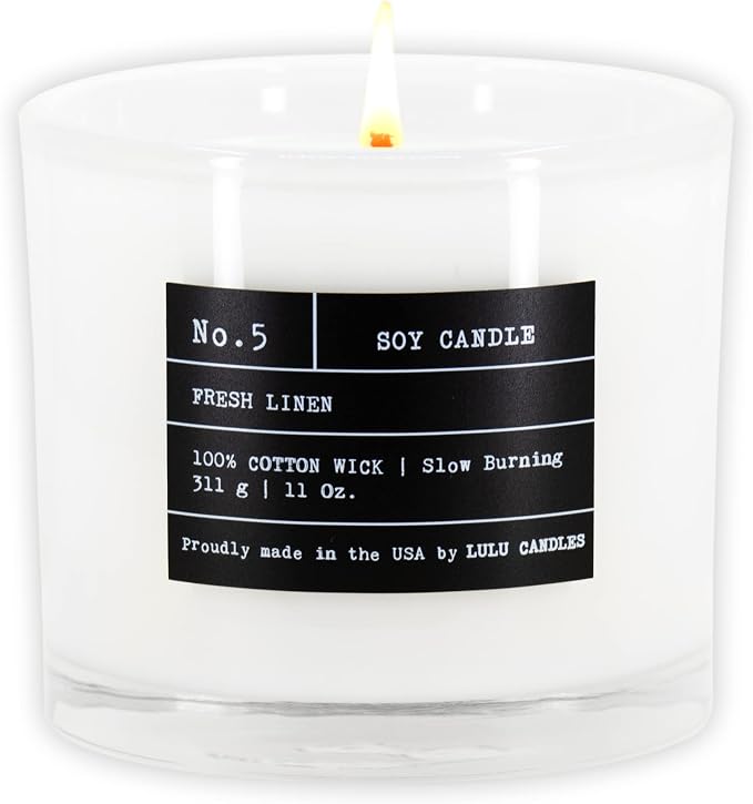 Lulu Candles | Fresh Linen | Luxury Scented Soy Jar Candle | Hand Poured in The by LULUCANDLES