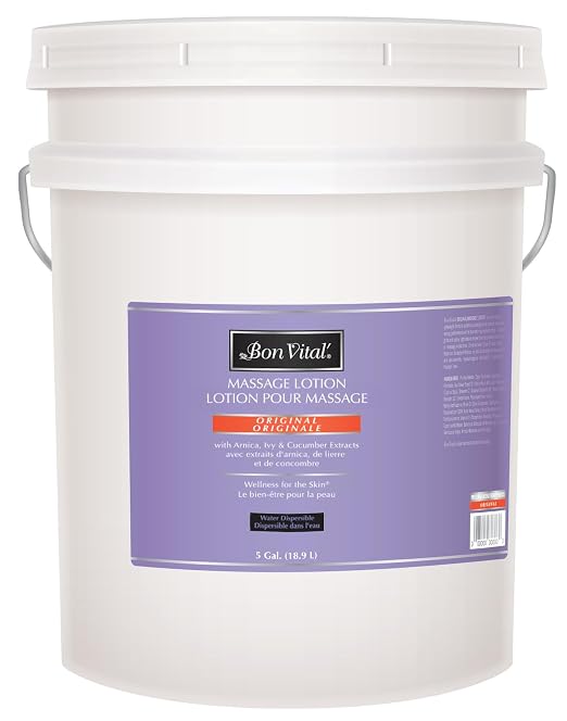 Bon Vital Original Massage Lotion, 5 Gallon Pail – Lightweight, Non-Greasy by BonVital
