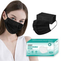 LEMENT 100 Pcs Disposable Face Masks, 3 Ply Face Masks Black Disposable Mask by Lement