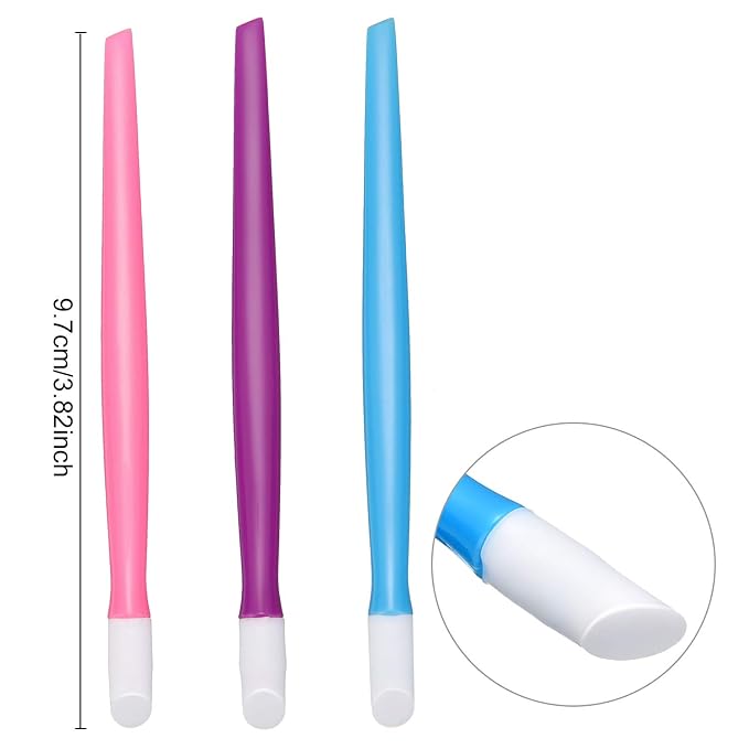 BBTO 30 Pcs Rubber Cuticle Pusher Silicone Cuticle Pusher Small Plastic Handle - Image 2