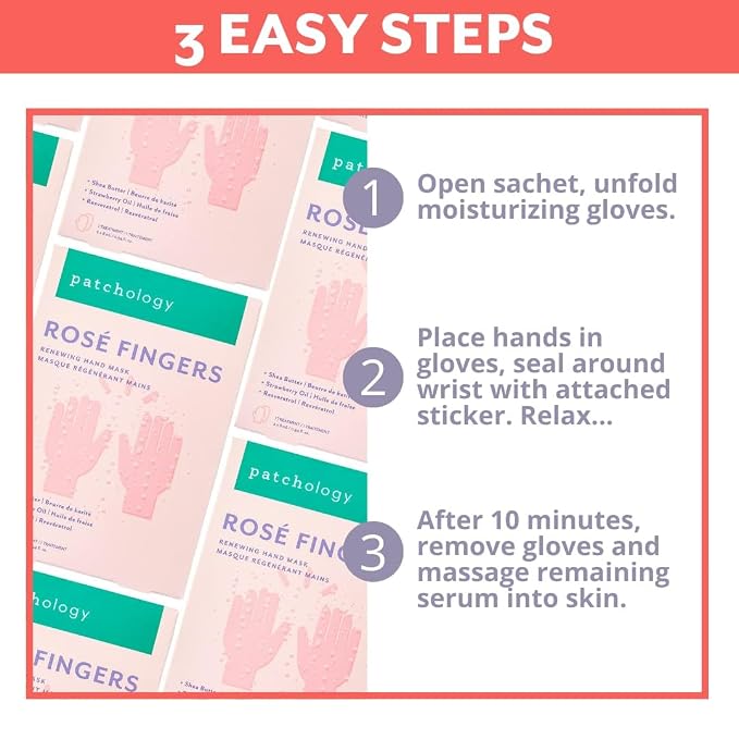 Patchology Rosé Fingers Renewing Hand Mask - Image 4
