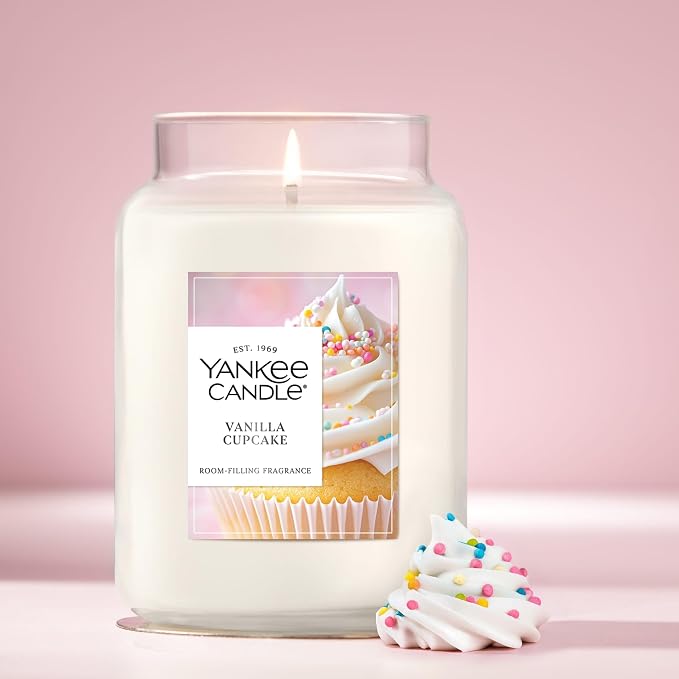 Yankee Candle Vanilla Cupcake, Scented Candle, 22oz Large Jar - Image 4