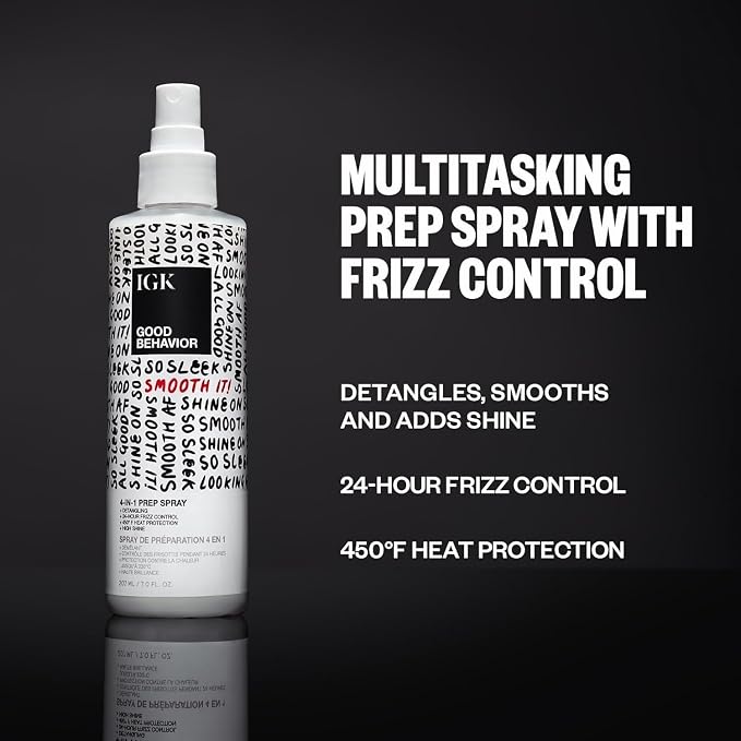 IGK GOOD BEHAVIOR Smoothing Frizz Fighters Set | 4-in-1 Prep Spray + Spirulina - Image 5