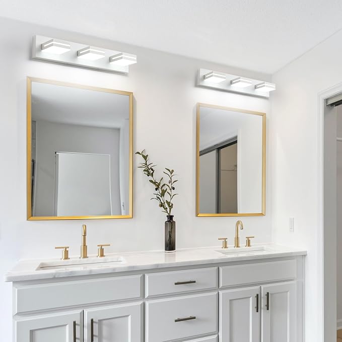 SineRise LED Modern Bathroom Vanity Light Fixtures, Matte White Modern Acrylic - Image 5