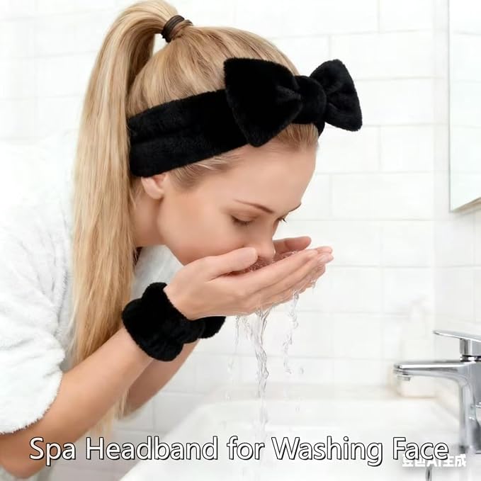 7 Pcs Spa Set, Facial Headband and Wristband Set, Skincare Accessories - Image 4
