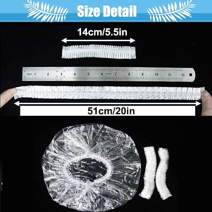 100PK 50cm/20in Large Disposable Shower Caps Waterproof Hair Bath Caps - Image 4