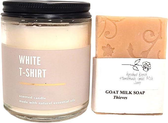 Bath and Body White T-Shirt Single Wick Candle Gift Set by Unknown