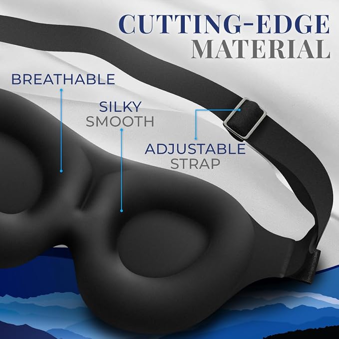 Sleep Mask - Eye Mask for Sleeping - Patented, 100% Blackout, Zero Pressure - Image 6