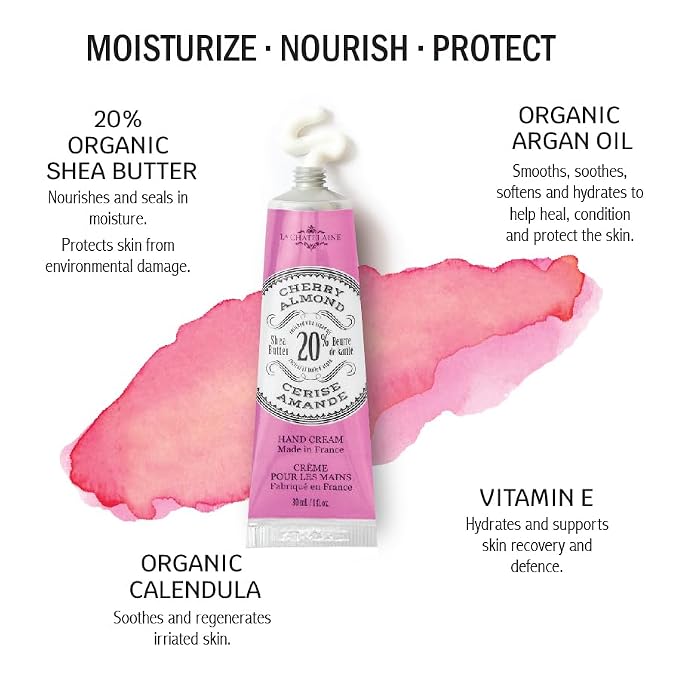 La Chatelaine 20% Shea Butter Hand Cream, Travel Size, Organic Argan Oil - Image 2