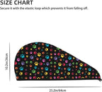 Colorful Paw Pattern Hair Towel Wrap Microfiber Fast Drying Hair Turban - Image 3