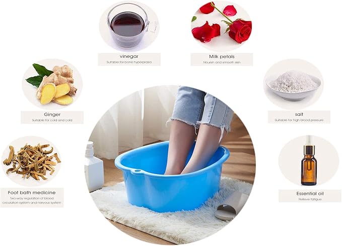 AXLOFO® Foot Soaking Bath Basin, Large Plastic Foot Soaking Tub, Feet Massage - Image 3