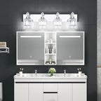 PRESDE 4-Light Crystal Bathroom Lights Fixtures Chrom Modern Wall Lighting Over - Image 2