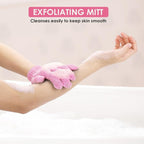 Sibba 2Pcs Exfoliating Wash Gloves Dual Texture Bath Gloves - Image 3