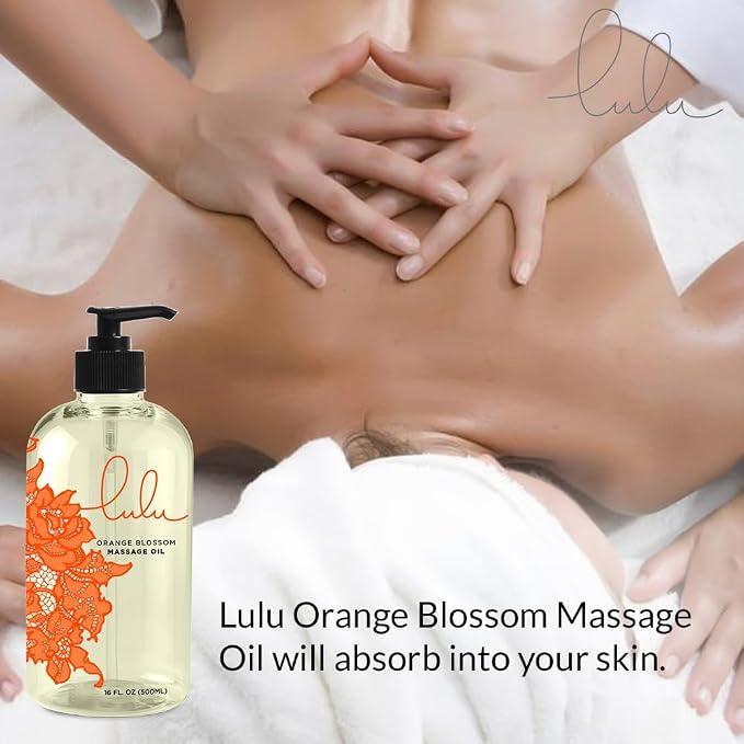 Lulu Orange Blossom Massage Oil, Sweet Almond, Jojoba & Macadamia Oils - Image 3