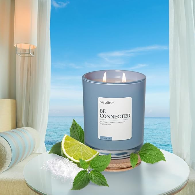 Carolina Be Connected Scented Candle, 16 oz Cypress & Patchouli Scented - Image 6
