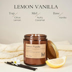 M&SENSE Lemon Vanilla Scented Christmas Candle Gift, Aromatherapy Candle Set - Image 2