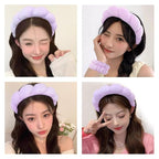 Spa Headbands for Washing Face Wristband Set Sponge Makeup Skincare Headband - Image 4