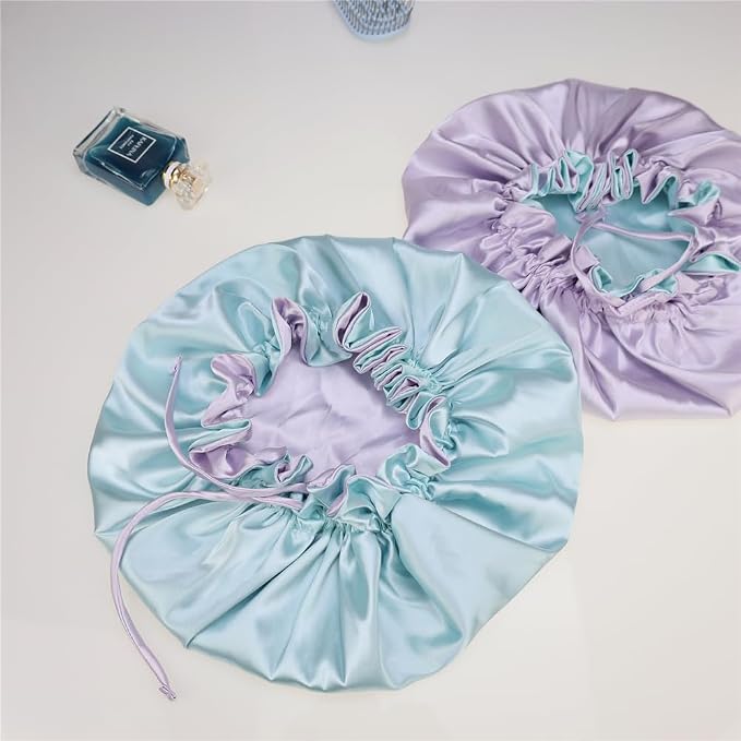 Adjustable Silk Satin Bonnet Hair Care Caps - Image 6