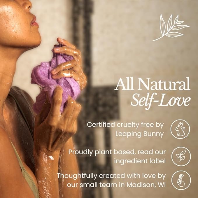 Bare Botanics 4 Pack Lavender Exfoliating Shower Gloves - Image 7