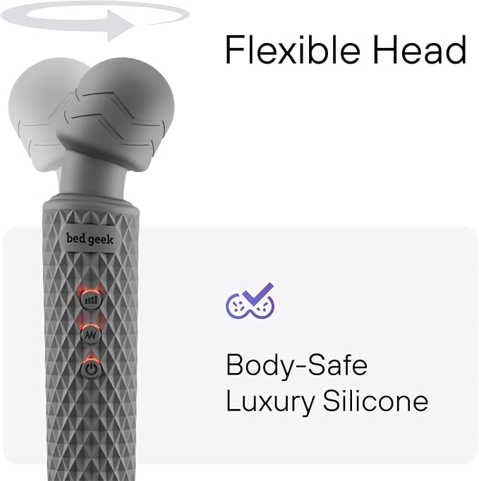 bed geek Handheld Cordless Personal Wand Massager – Waterproof, USB Rechargeable - Image 4