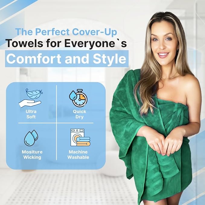 Infinitee Xclusives 100% Cotton Luxury Bath Towels Set of 2 - Image 4