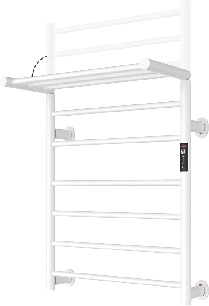 Foldable Heated Towel Rack, Dual-Zone Electric Towel Warmer Rack by Caldayx