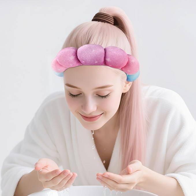 Zkptops Spa Headband for Washing Face Wristband Set Sponge Makeup Skincare - Image 9
