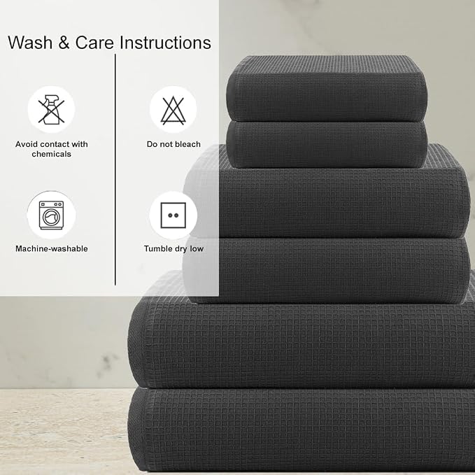 CASA COPENHAGEN Waffle 2Pcs 100% Egyptian Cotton Large Designer Bathsheet - Image 4